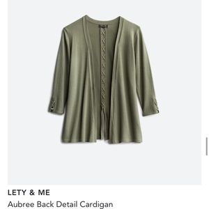 Lety & Me - Aubree Back Detail Cardigan - Olive - Size Small